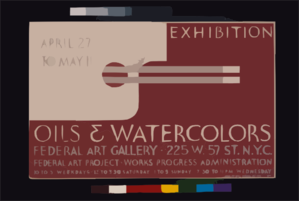 Exhibition - Oils & Watercolors, Federal Art Gallery Federal Art Project, Works Progress Administration. Clip Art
