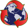Red Recycling Globe Clip Art