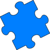 Blue Puzzle Piece - Small Clip Art
