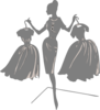 Gray Bride With Dresses Clip Art