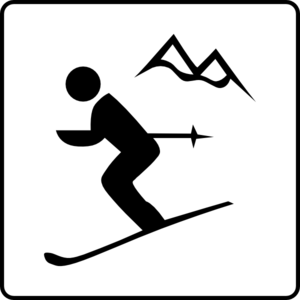 Hotel Icon Near Ski Area Clip Art