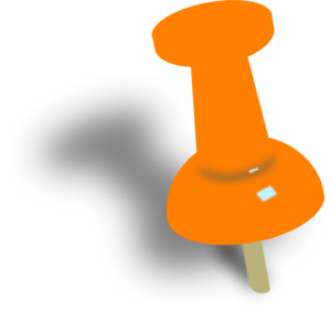 Orange Push Pin Clip Art