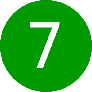 Number 7, Green, Round Clip Art
