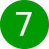 Number 7, Green, Round Clip Art