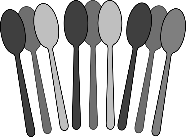 Black White Spoons Clip Art... 