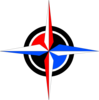 Blue & Red Compass Rose Clip Art