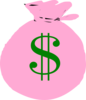 Pink Money Bag Clip Art