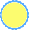Blue & Yellow Scallop Circle Frame Clip Art
