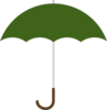 Dark Green Umbrella W Brown J Handle Clip Art