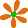 Orange-green Daisy Clip Art