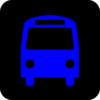 Bus Station Icon Black Blue Clip Art