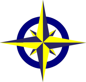 Blue And Gold Compass Clip Art