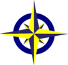 Blue And Gold Compass Clip Art