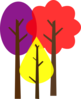 Fall Trees Group Clip Art