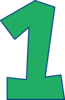 Number One (green) Clip Art