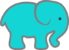 Turquoise Elephant Clip Art