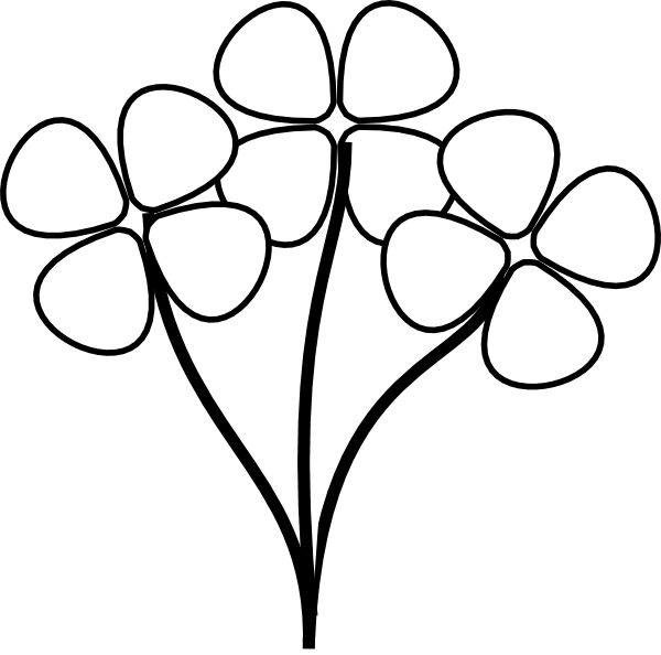 clipart flower black and white - photo #14