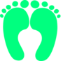 Green Happy Feet Clip Art