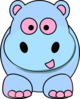 Pink And Blue Hippo Clip Art
