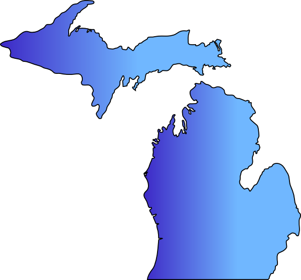 Michigan Map Blue Blend Clip Art At Vector Clip Art Online