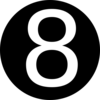 Black, Rounded,with Number 8 Clip Art