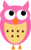 Pink Owl No Branch Clip Art