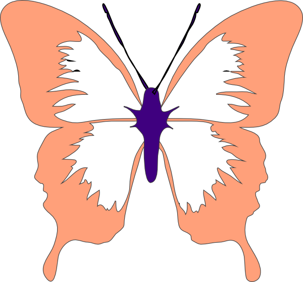 Peach Butterfly Clip Art at Clker.com - vector clip art online, royalty