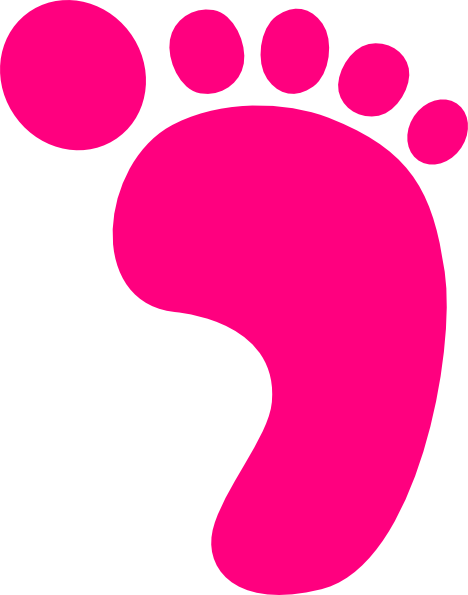 Hot Pink Right Foot Print Clip Art at Clker.com  vector clip art 