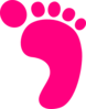 Hot Pink Right Foot Print Clip Art