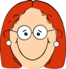 Happy Red Head Girl With Glasses Clip Art