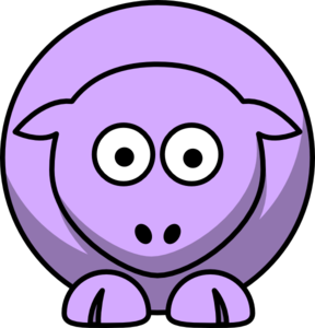 Sheep Looking Straight Lilac Clip Art