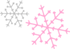 Silver Pink Snowflake Clip Art