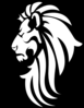 Black & White Lion Head Clip Art