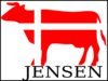 Jensen Cow Flag Sticker Clip Art