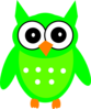 Green Owl 2 Clip Art