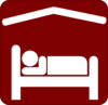 Hotel Motel Sleeping Accomodation Clip Art - Red/white 2 Clip Art