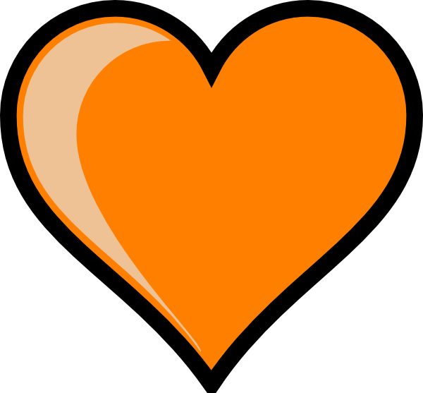 Orange Heart Clip Art at Clker.com - vector clip art ...