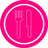 Pink Plate With Knife And Fork Clip Art