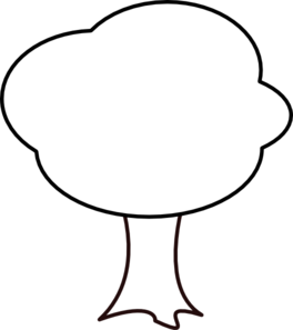 under the tree clipart black and white