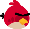 Red Angry Bird Without Outlines (blinking) Clip Art