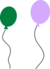 Green Purple Balloon Pair Clip Art