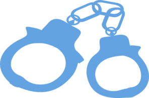 Large Handcuffs Light Blue Clip Art