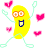 Yellow Jumping Jelly Bean Clip Art