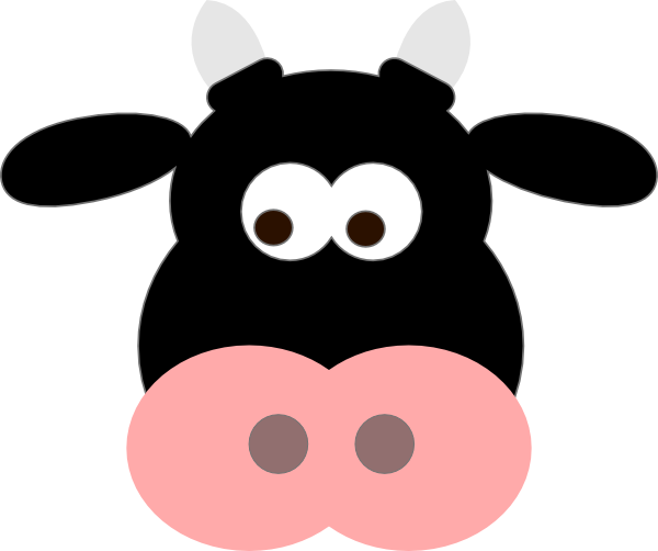 Black Cow Face clip art