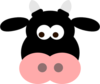 Black Cow Face Clip Art