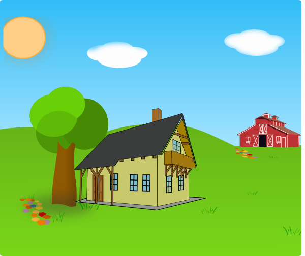 free clip art farm house - photo #42