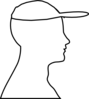 Head Outline With Hat Clip Art
