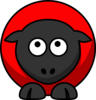 Sheep - Red On Red On Black Eyes To Up Clip Art
