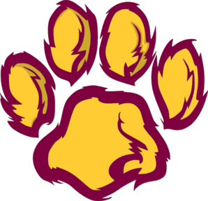 Panther Paw - Maroon & Gold Clip Art