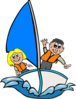 Kids In Sailboat Clip Art